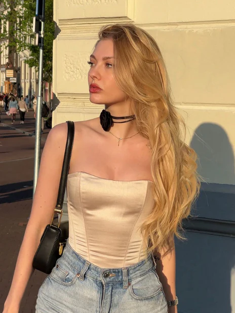 Satin bustier top