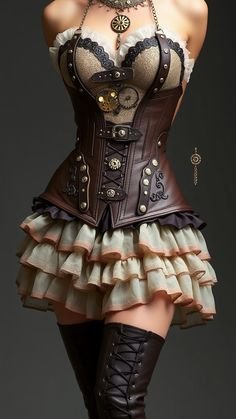 Leather Underbust Punk Corset