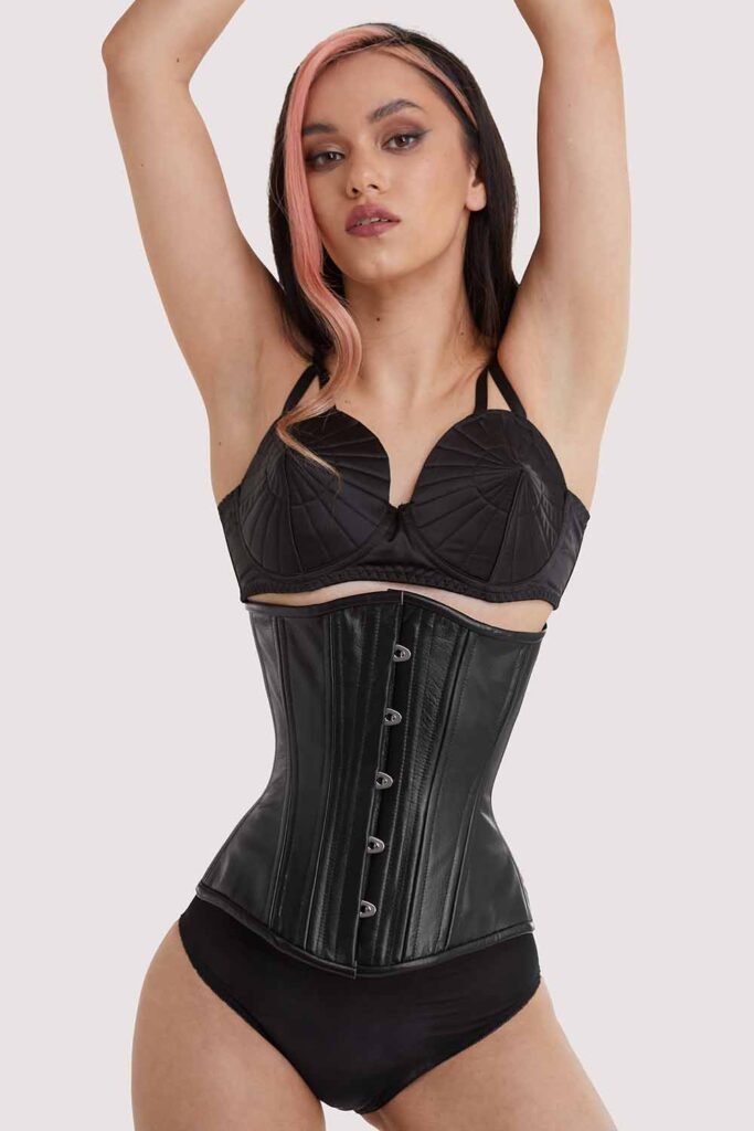 Black Faux Leather Corset
