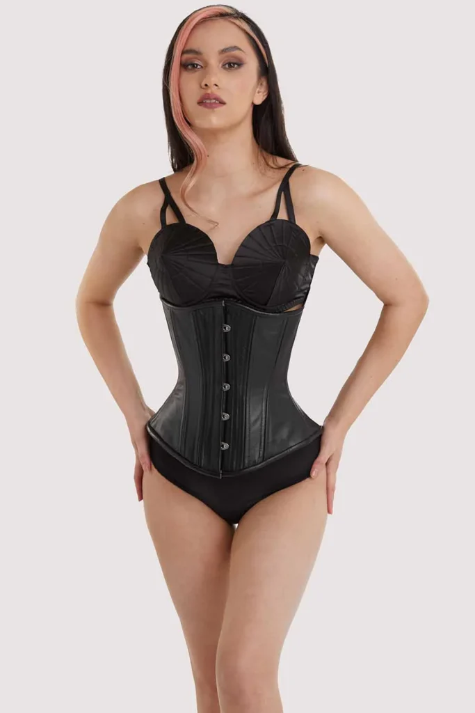 Black Leather Women Underbust