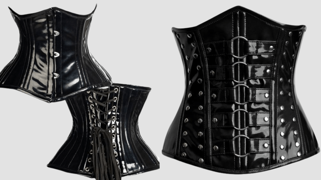 PVC Leather Underbust Corset