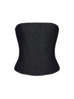 Strapless Black Denim Top