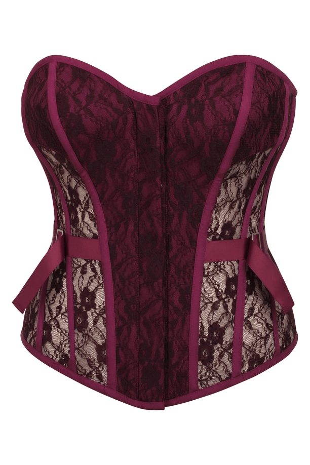 Viscose Petal Mesh Overbust Corset
