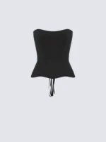 Satin black corset