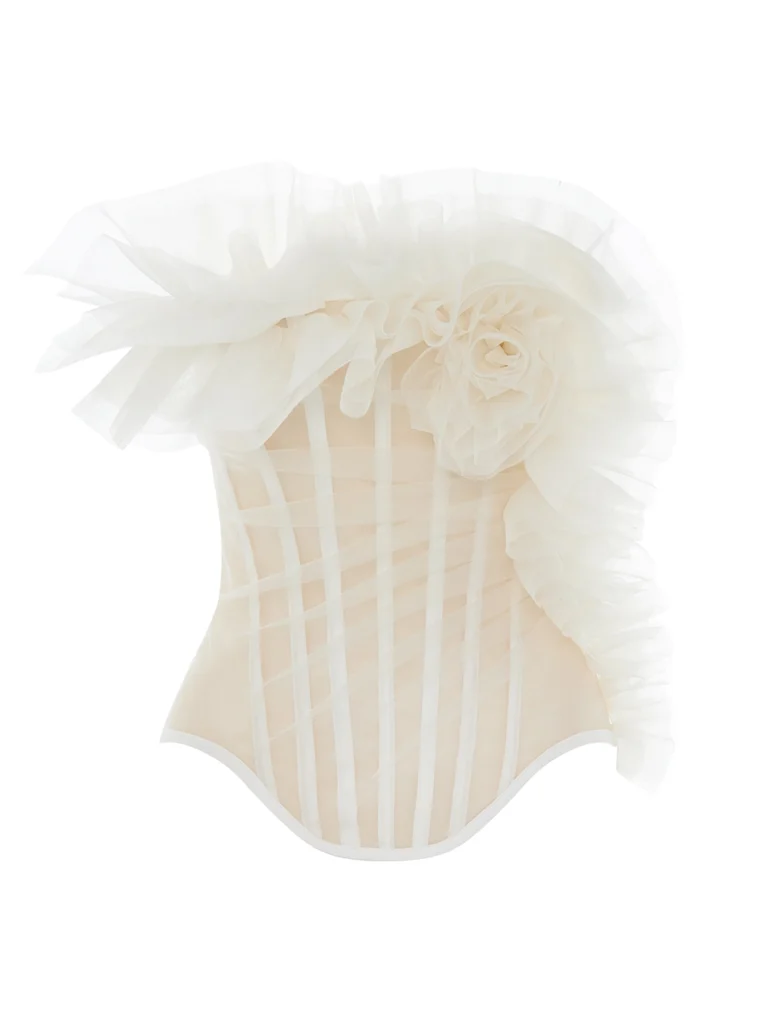 Pink draped corset