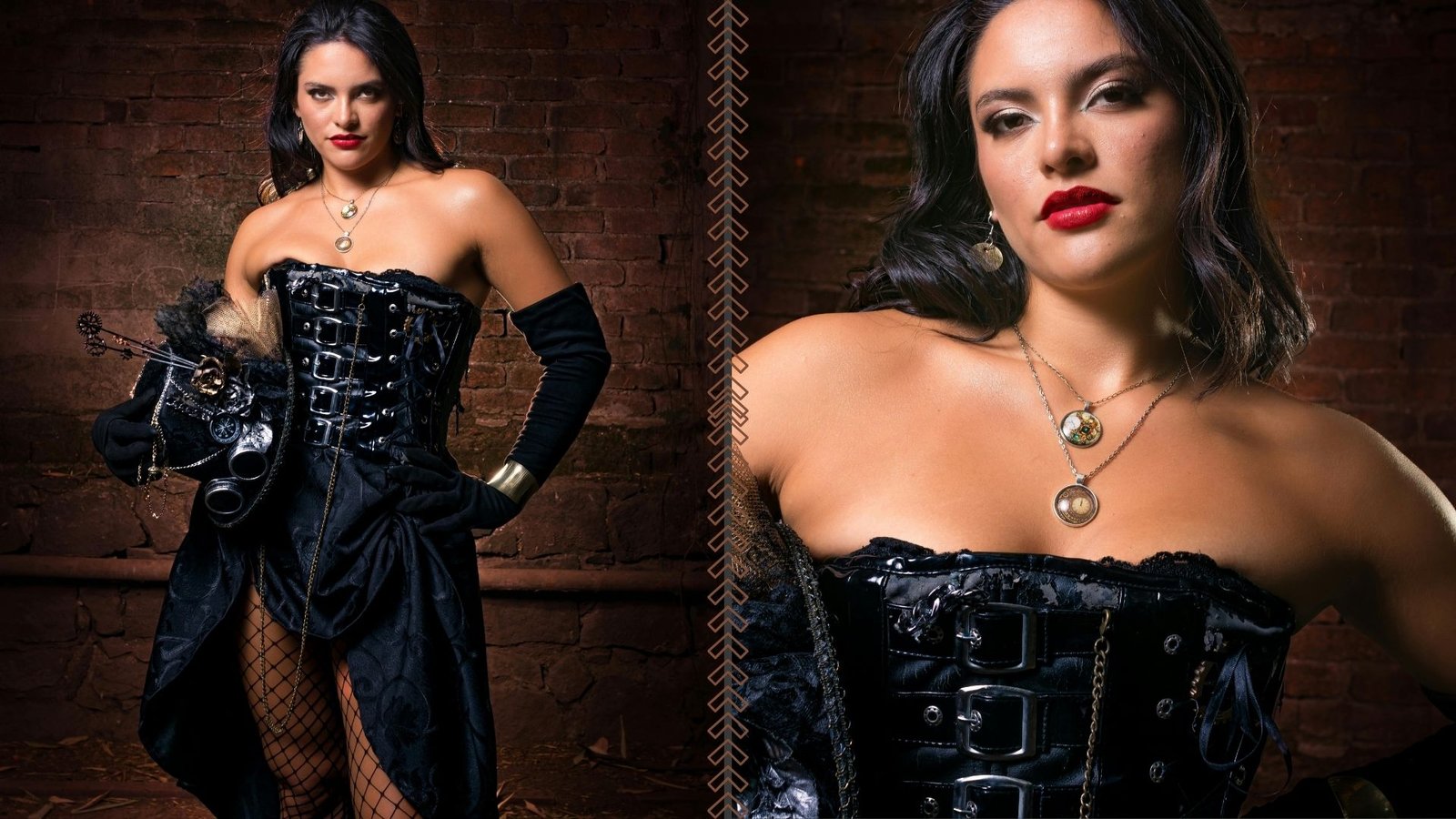 Black Leather Gothic Wear Corset Top