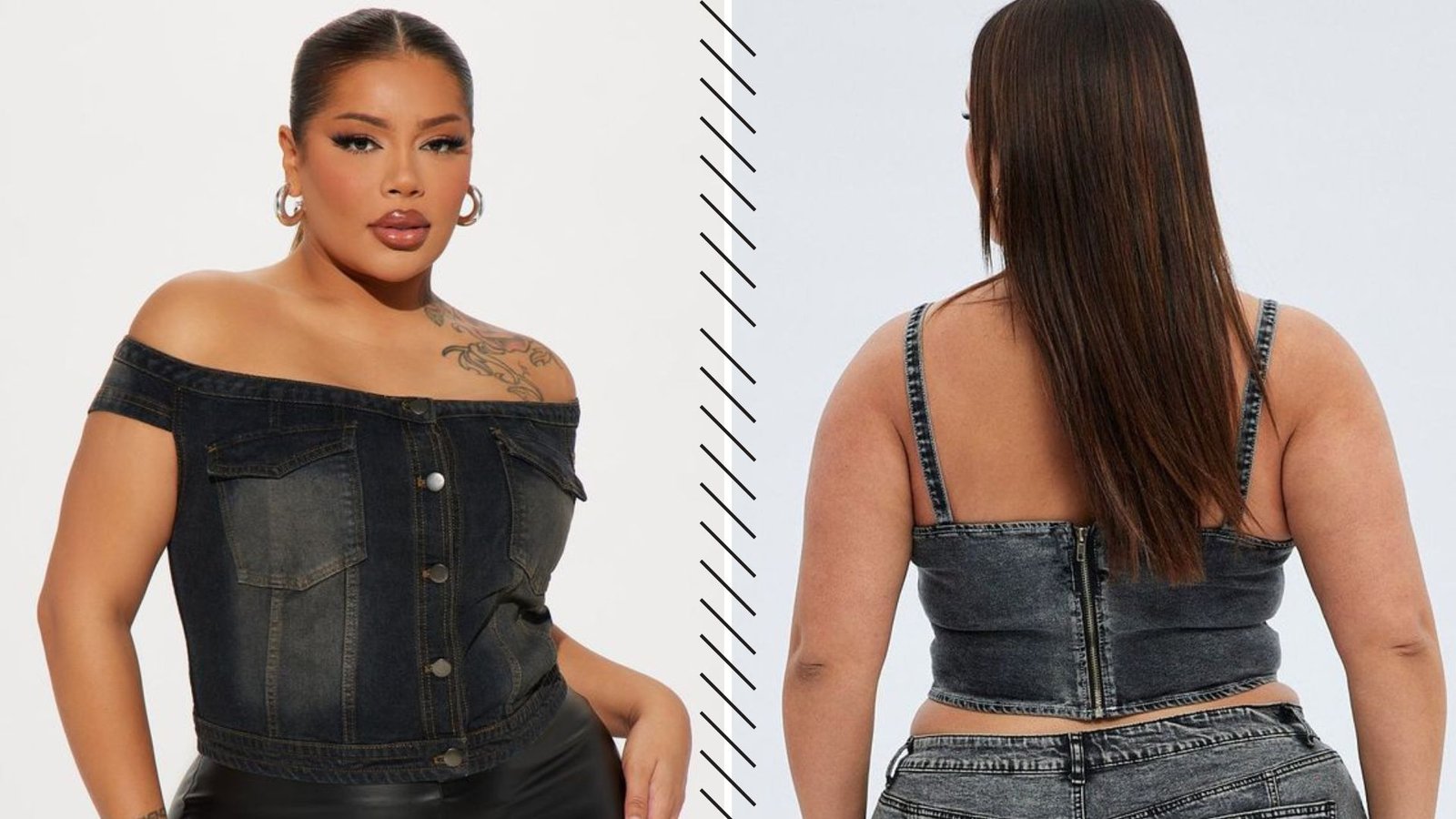 Denim Black Corset Top