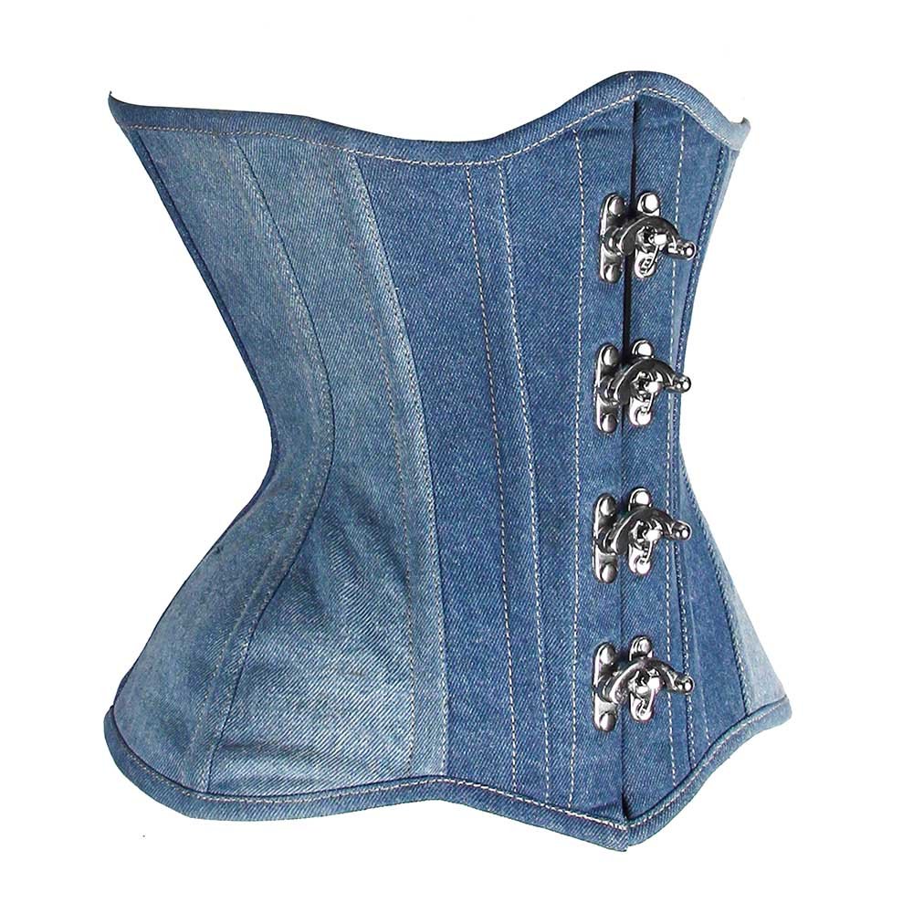 Plus size denim corset top - Under Bust Corset Waist Corset