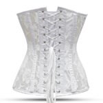 White Mesh Overbust Corset -Laced Waist Corset