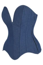 denim corset , corset for women , top jeans corset , denim top , denim blue corset