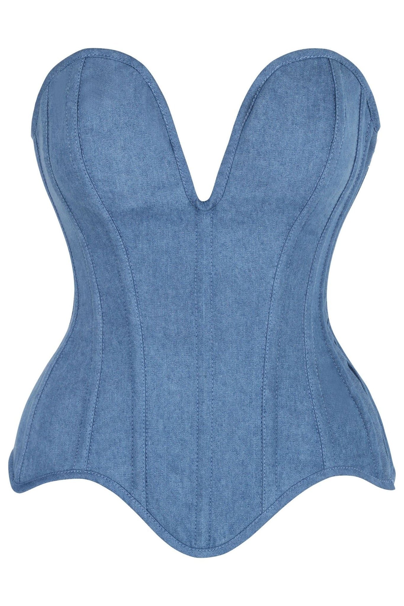 denim corset , corset for women , top jeans corset , denim top , denim blue corset