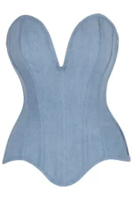 denim corset , corset for women , top jeans corset , denim top , denim blue corset