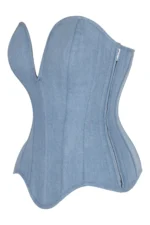 denim corset , corset for women , top jeans corset , denim top , denim blue corset