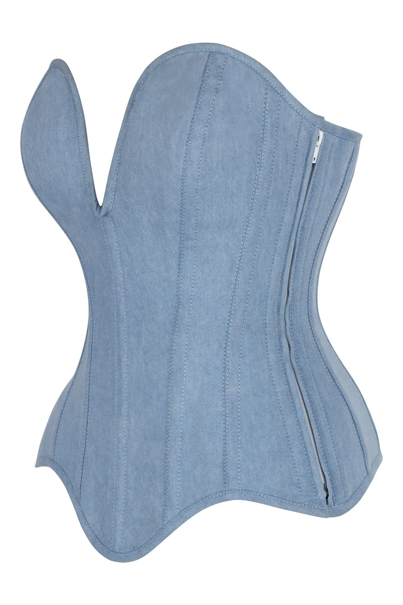 denim corset , corset for women , top jeans corset , denim top , denim blue corset