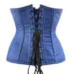 Blue Denim corset top - Waist Under Bust Corset Front Zip