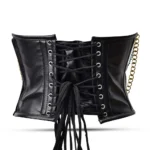 Black Leather Corset Plus Size - Over bust Corset Top