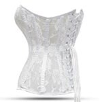 White Mesh Overbust Corset -Laced Waist Corset