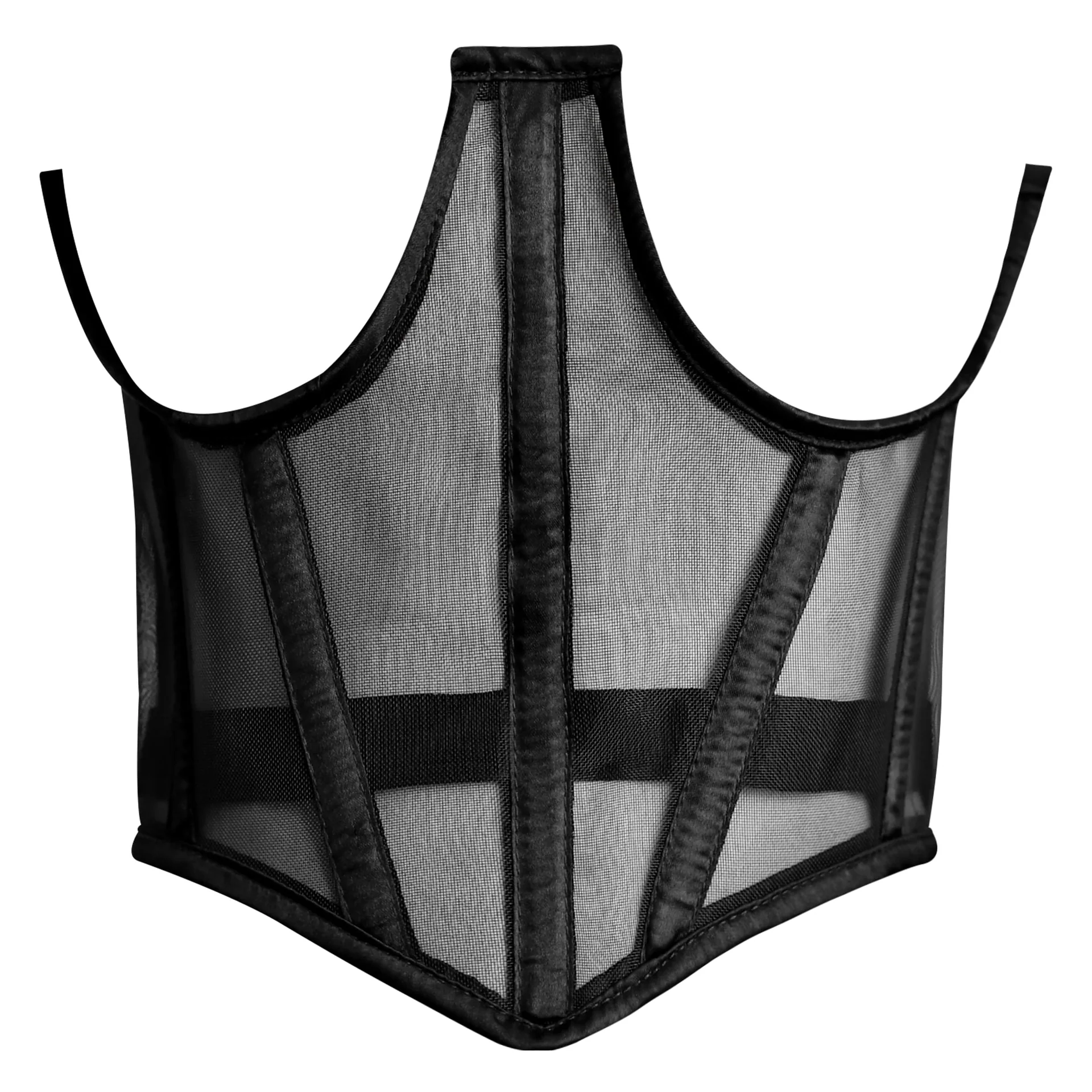 Black Mesh Corset Top -Underbust Waist Corset For Women