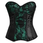 Green and Black Mesh corset top - Laced Waist Corset Bustier