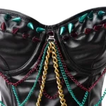 Black Leather Corset Plus Size - Over bust Corset Top