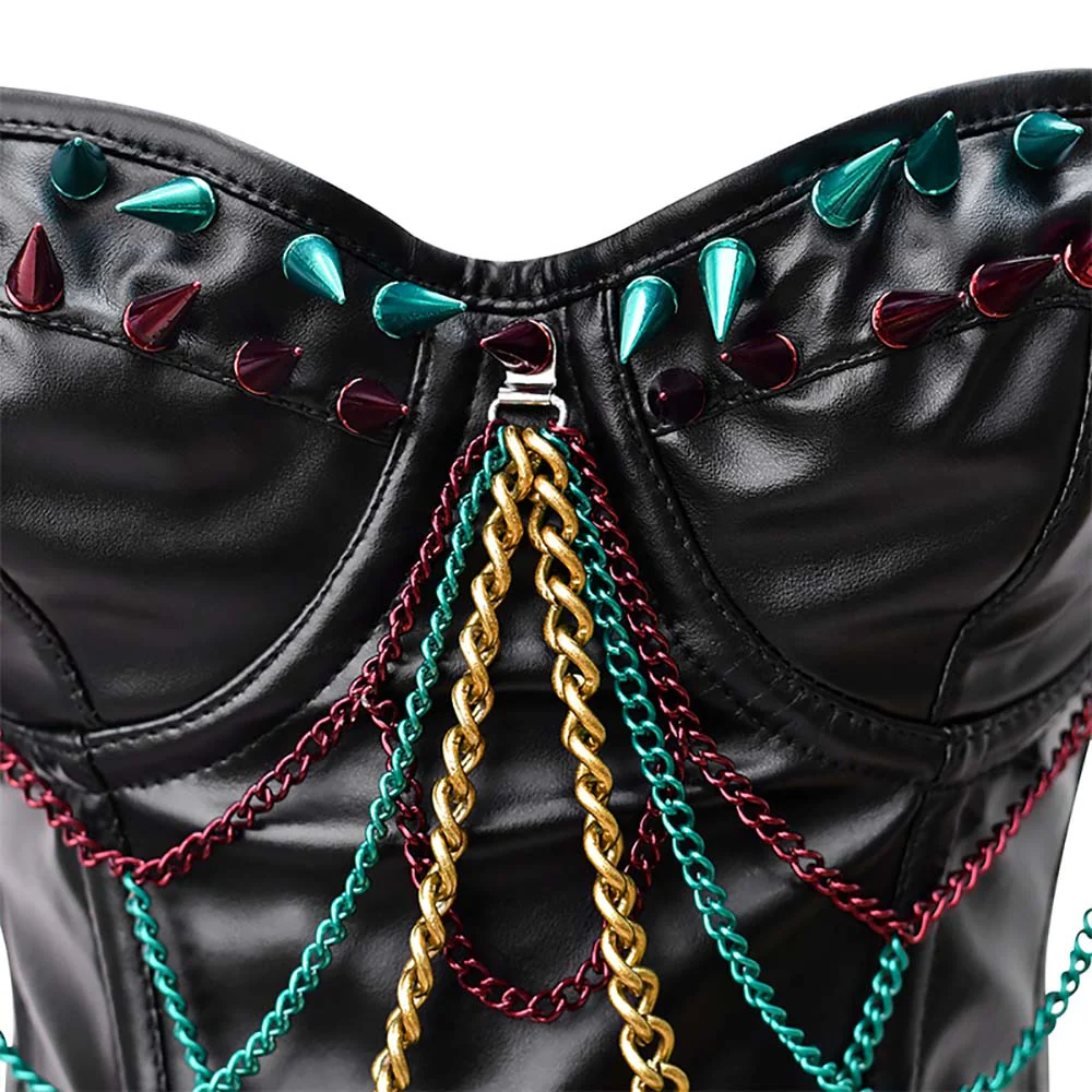 Black Leather Corset Plus Size - Over bust Corset Top