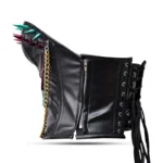 Black Leather Corset Plus Size - Over bust Corset Top