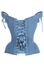 denim corset , corset for women , top jeans corset , denim top , denim blue corset