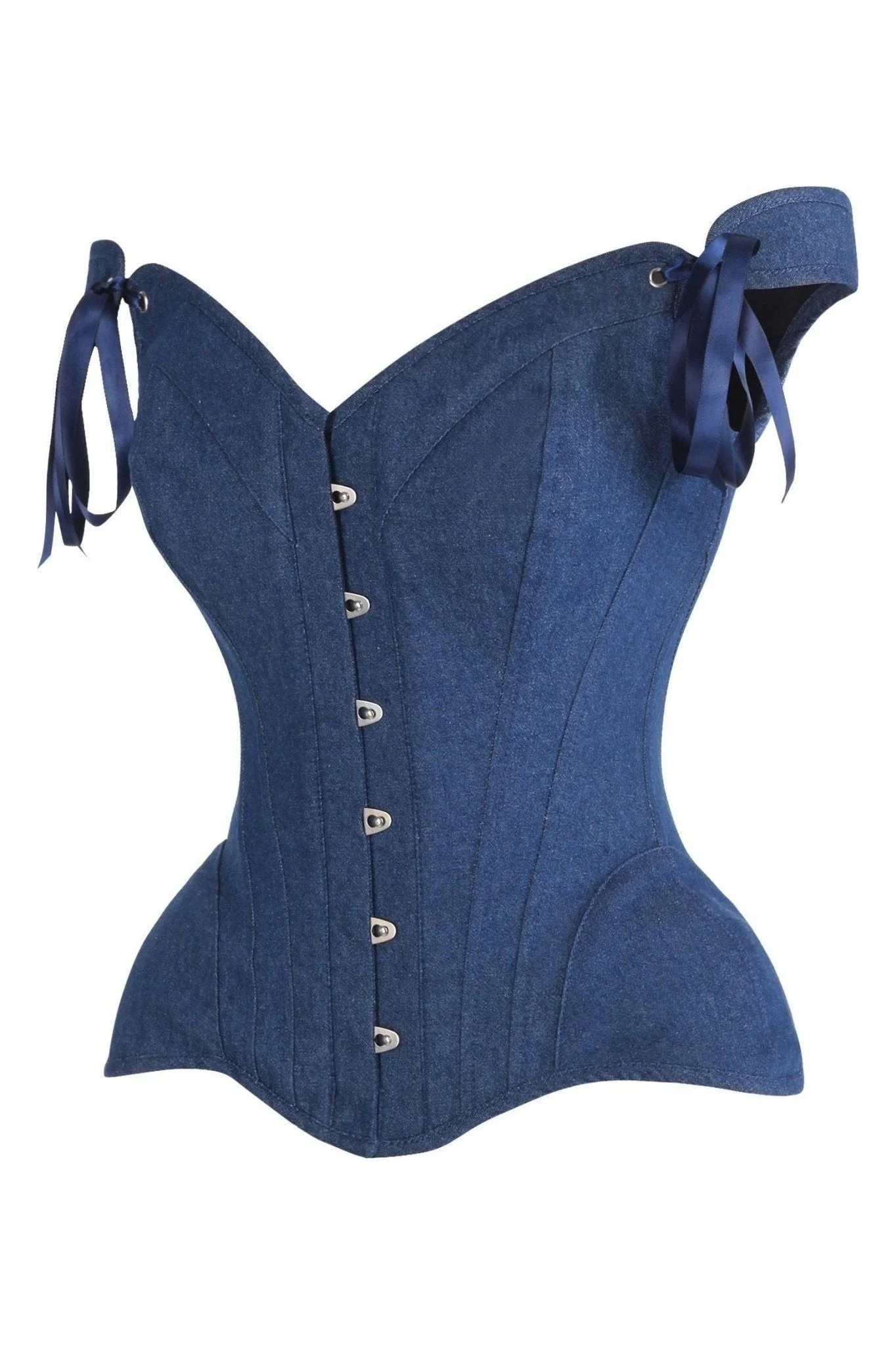 denim corset , corset for women , top jeans corset , denim top , denim blue corset