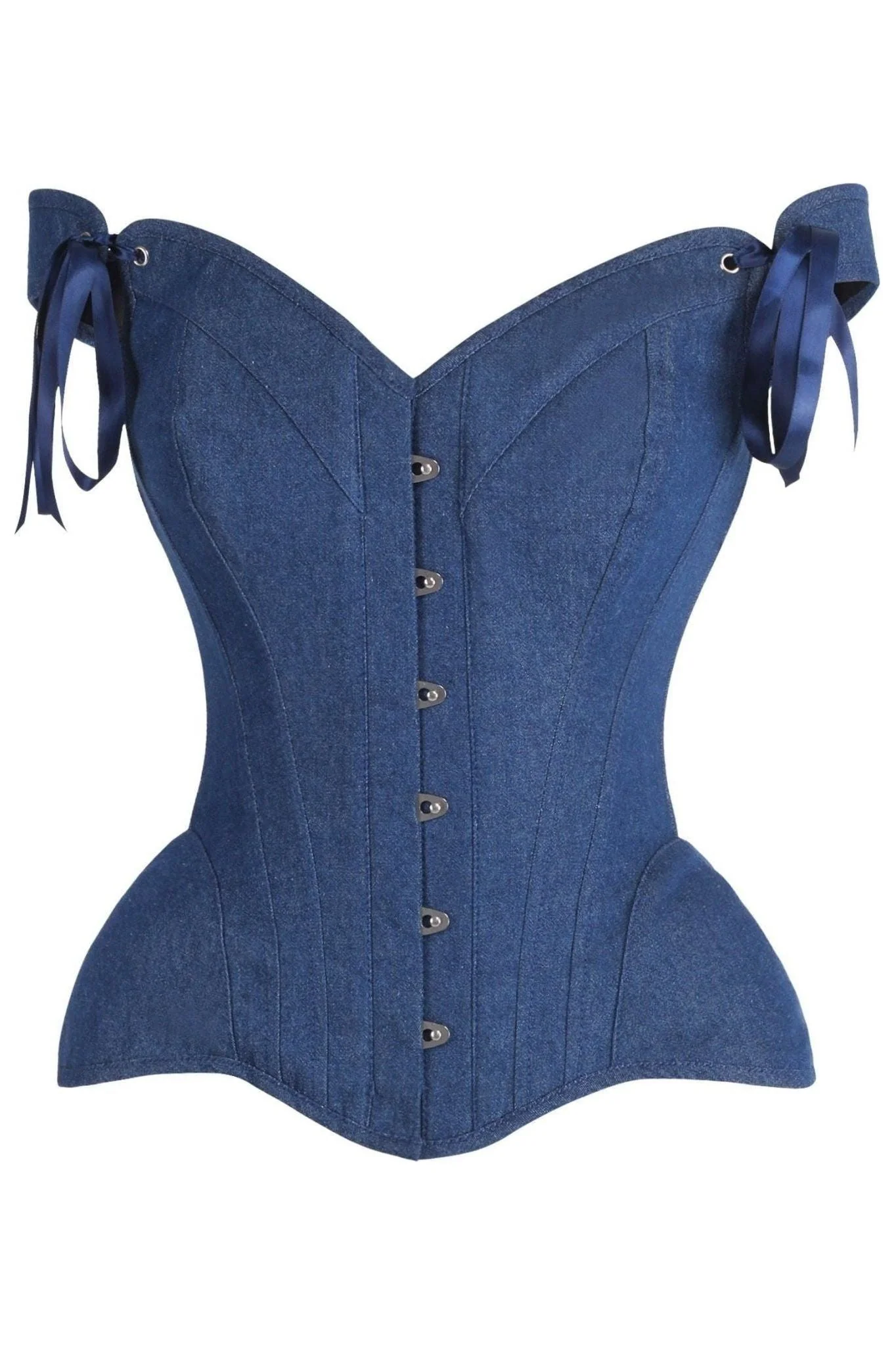 denim corset , corset for women , top jeans corset , denim top , denim blue corset
