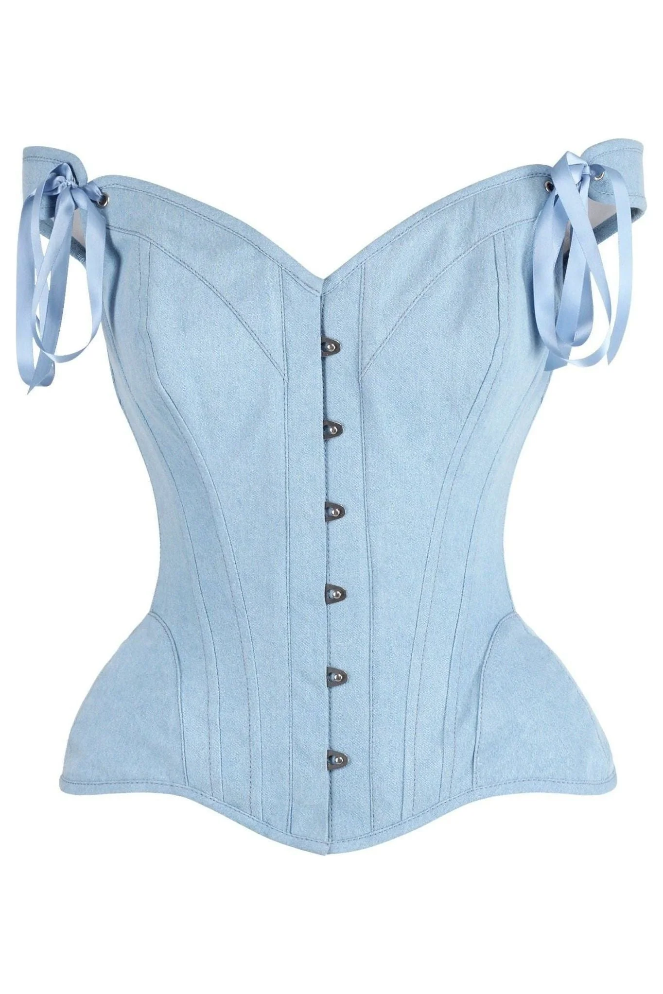 denim corset , corset for women , top jeans corset , denim top , denim blue corset