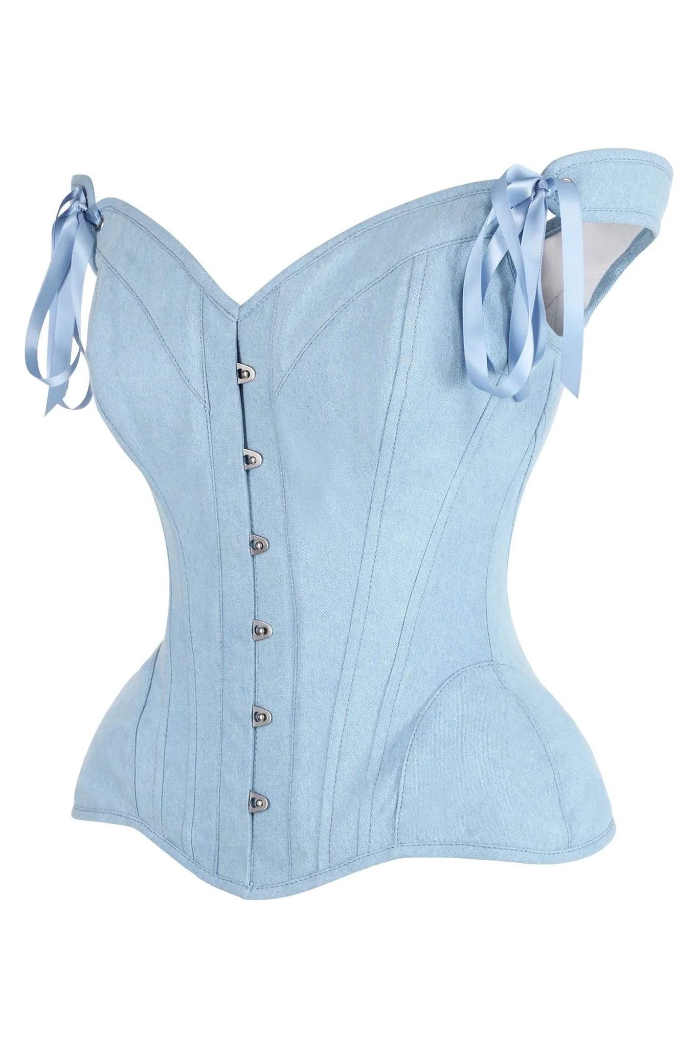 denim corset , corset for women , top jeans corset , denim top , denim blue corset