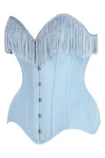 denim corset , corset for women , top jeans corset , denim top , denim blue corset