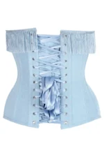 denim corset , corset for women , top jeans corset , denim top , denim blue corset