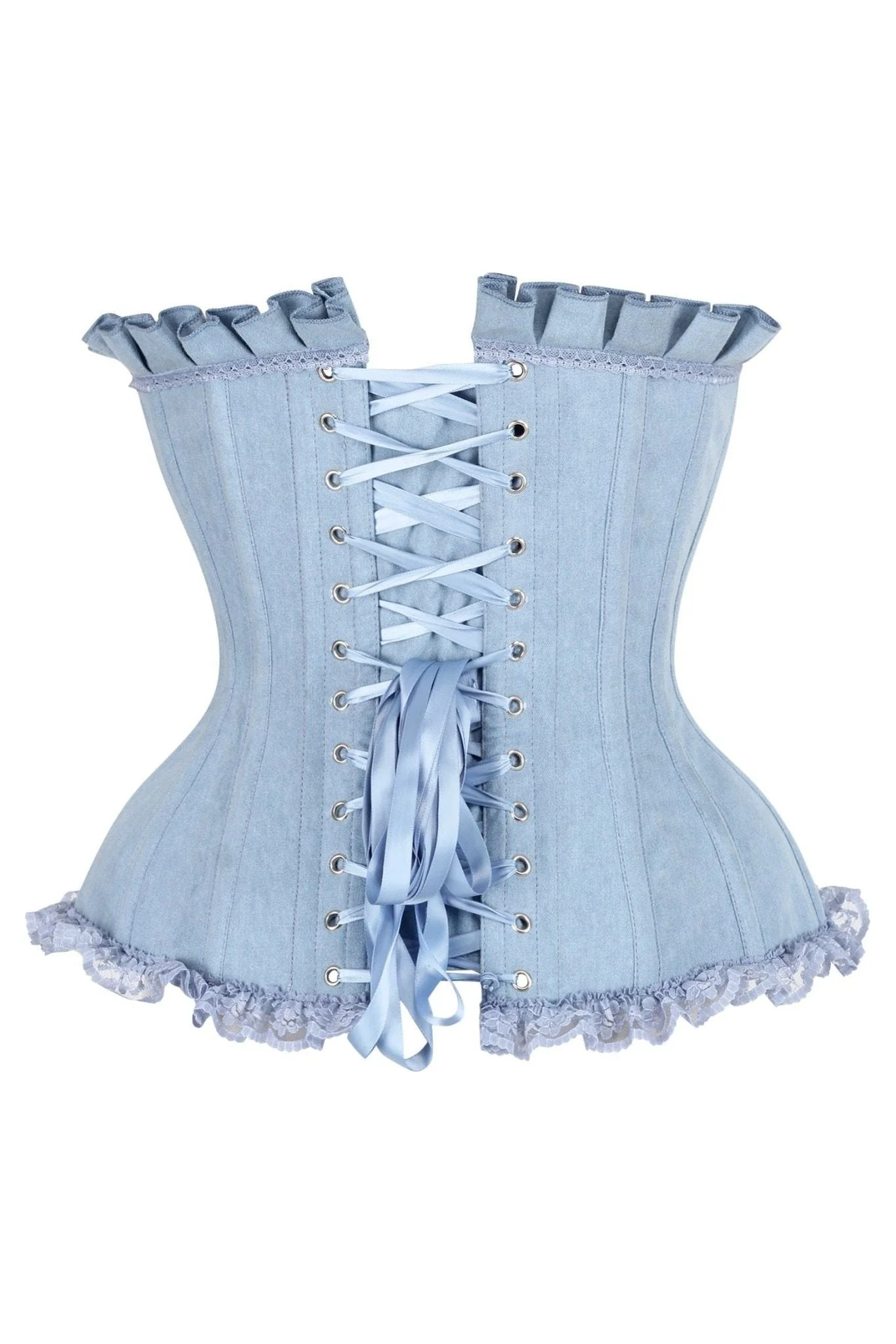 denim corset , corset for women , top jeans corset , denim top , denim blue corset