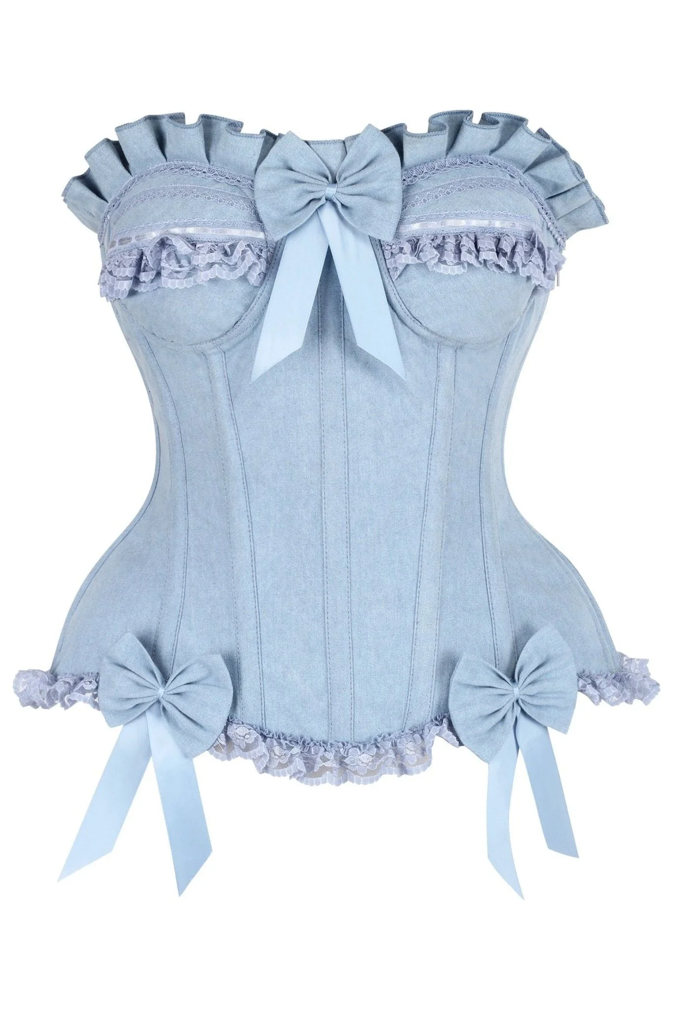 denim corset , corset for women , top jeans corset , denim top , denim blue corset