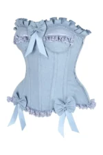 denim corset , corset for women , top jeans corset , denim top , denim blue corset