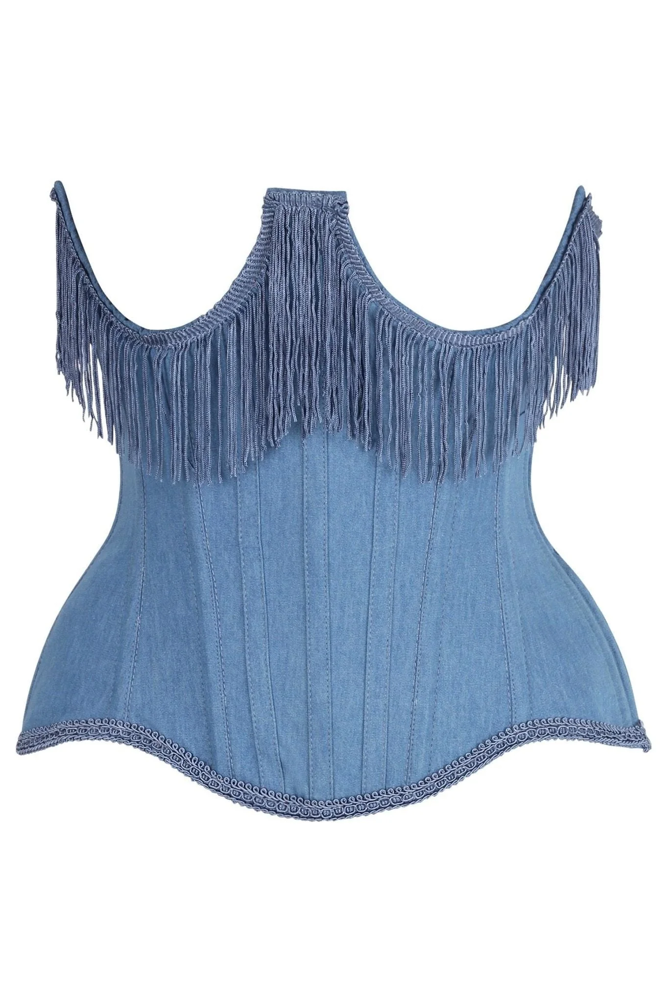 denim corset , corset for women , top jeans corset , denim top , denim blue corset