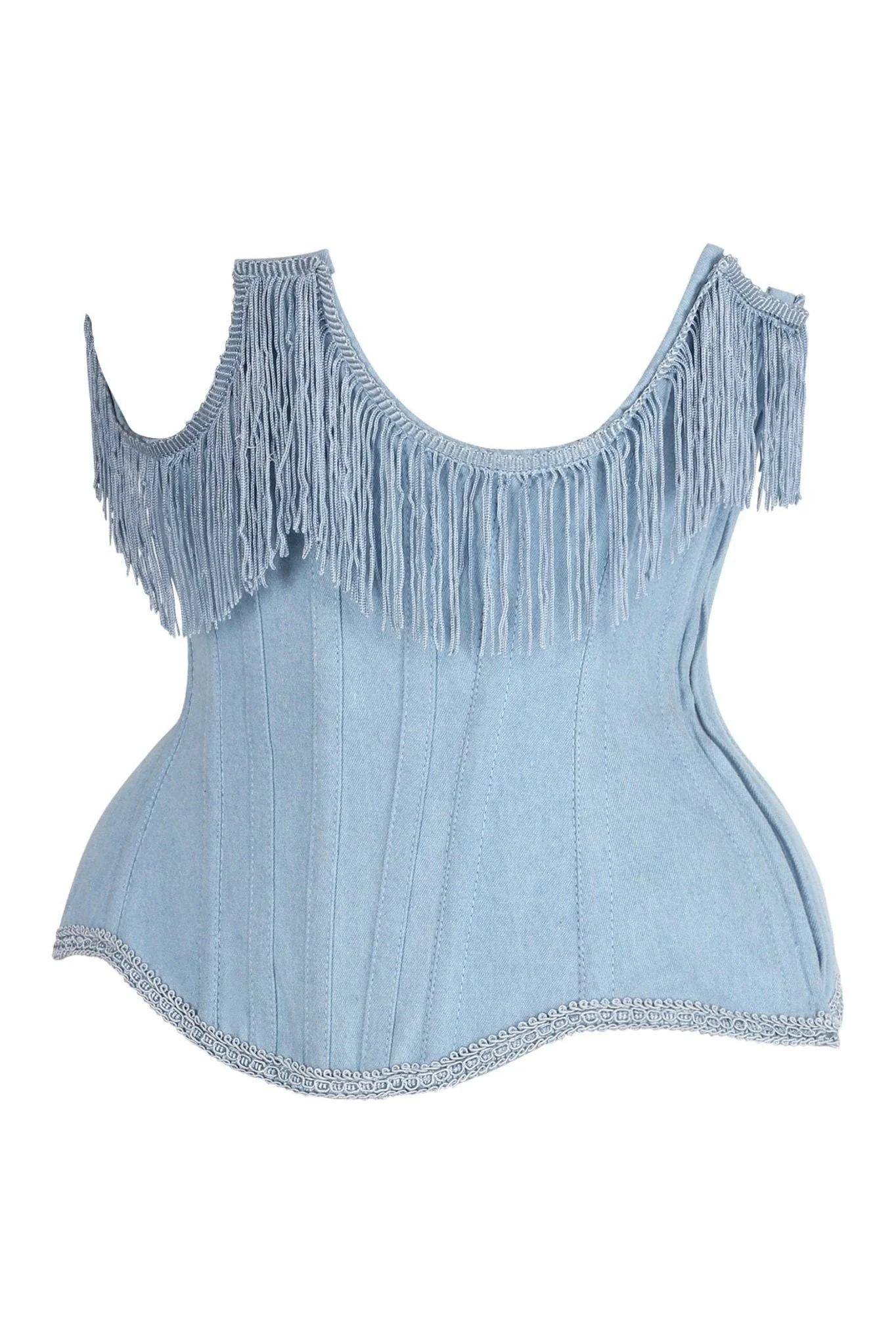 denim corset , corset for women , top jeans corset , denim top , denim blue corset