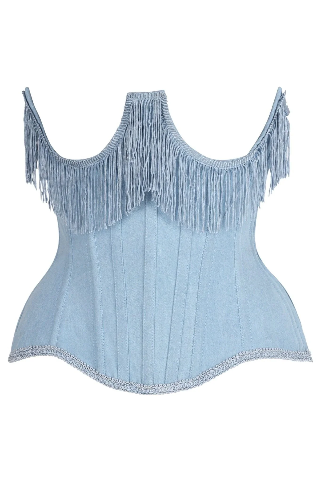 denim corset , corset for women , top jeans corset , denim top , denim blue corset