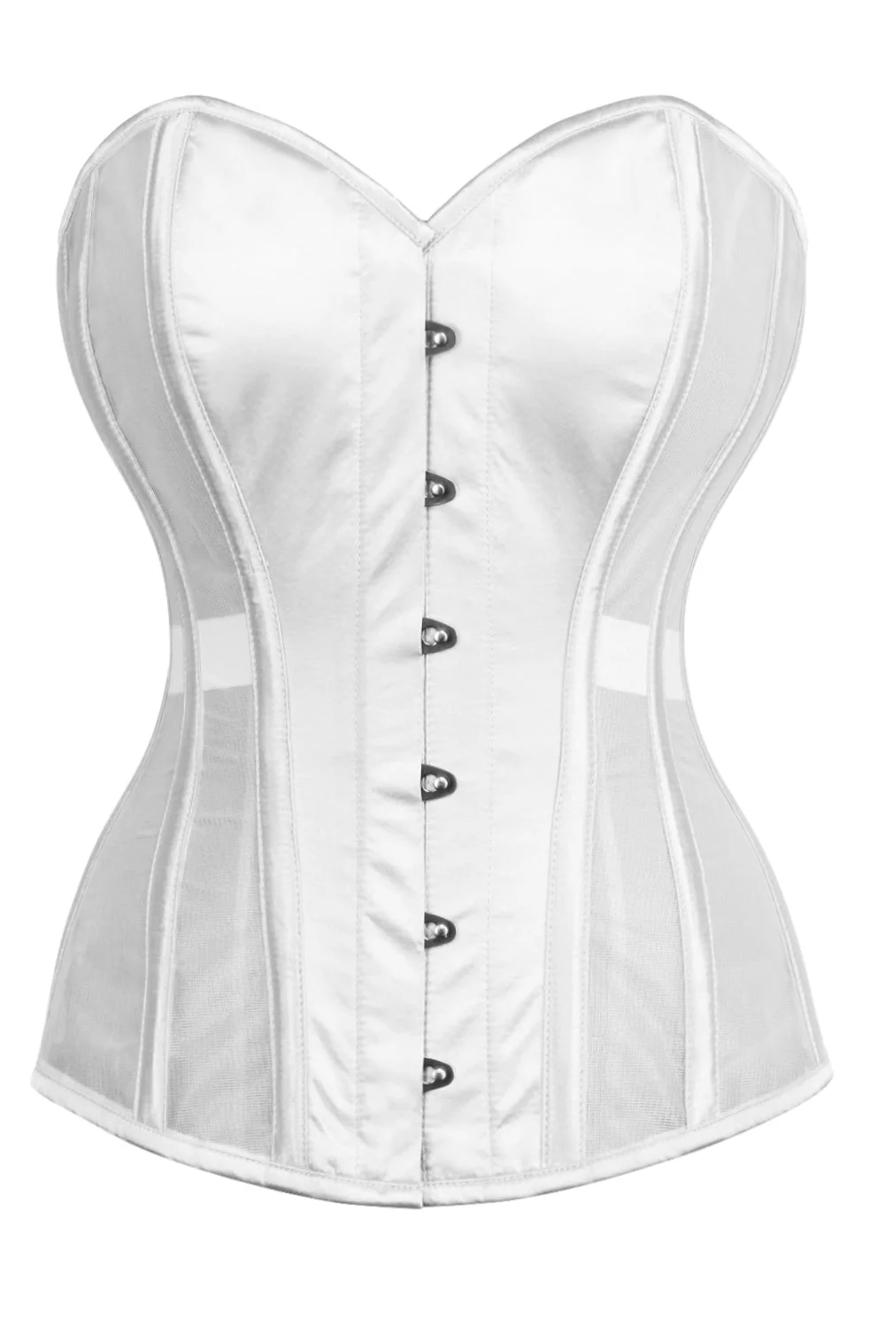 White Undertone Mesh Satin Corset Cosplay Costume Party Dress