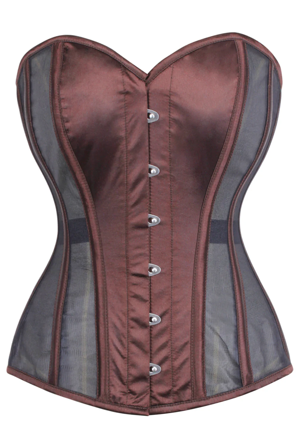 Brown Choclate Mesh Satin Corset Cosplay Strapless Party Dress