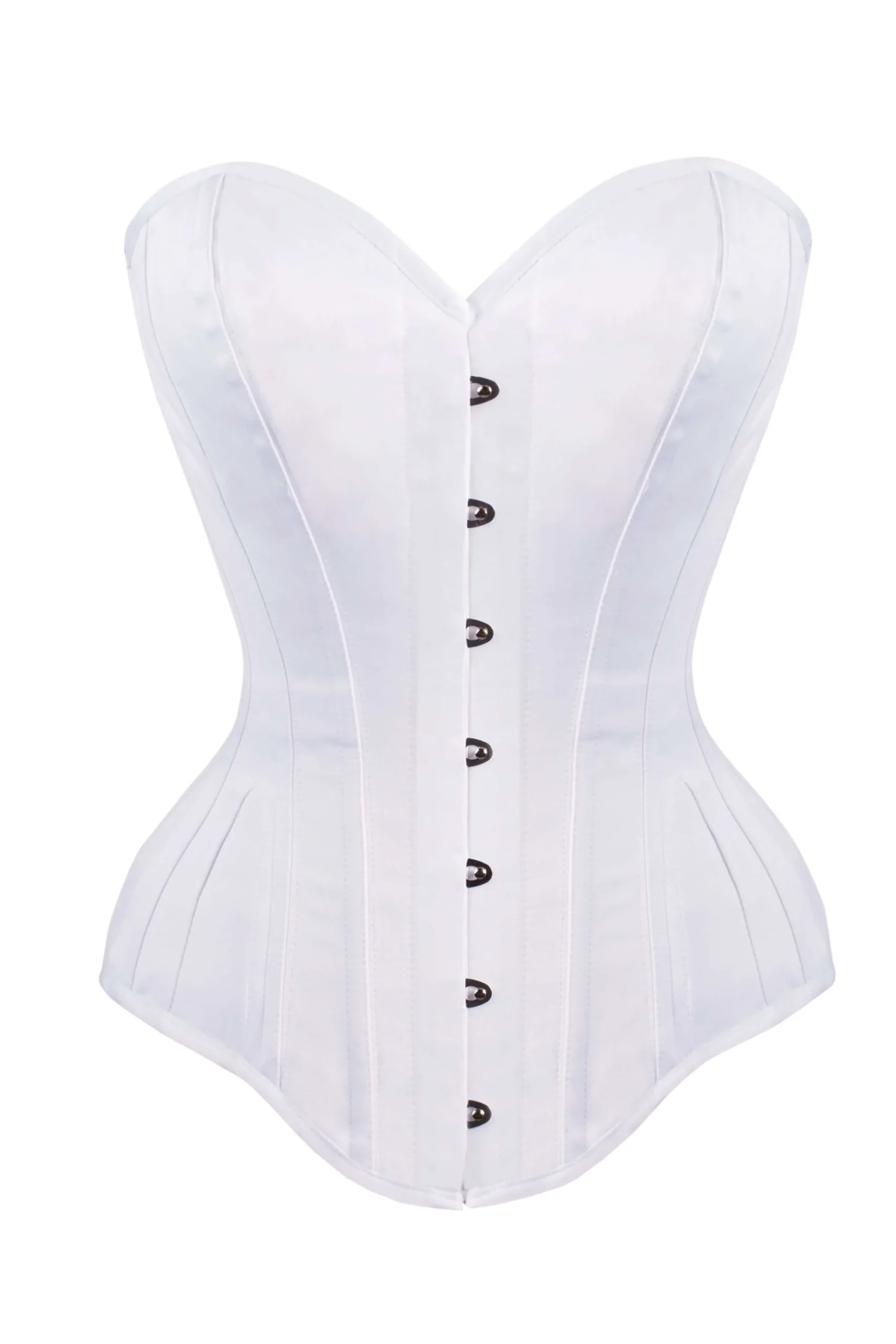 Classic Long White Waist Training Satin Bridal Corset