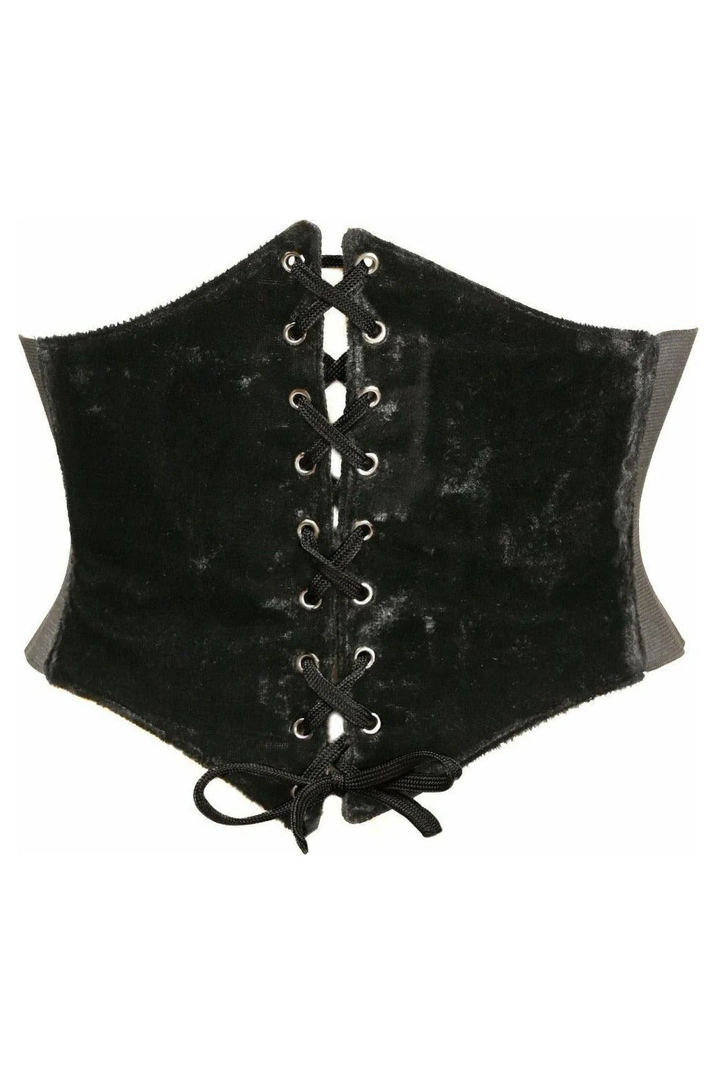 Halloween Black Crushed Velvet Underbust Corset Belt Waist Cincher