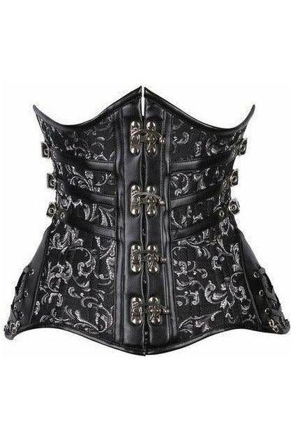 Gothic Waist Curvy Black Steampunk Steel Double Boned Under Bust Corset